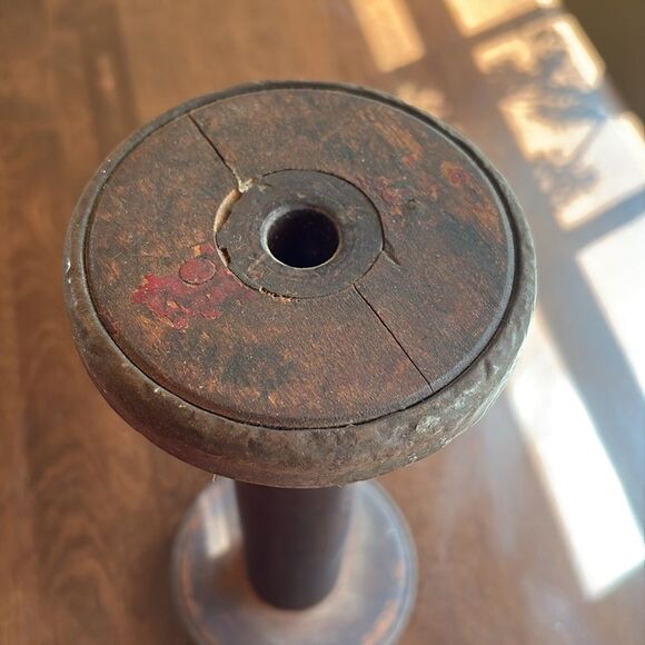Vintage 9” Wooden Spool - Picture 2 of 5